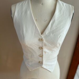 Sincerely Jules Cream Button-Up Vest
